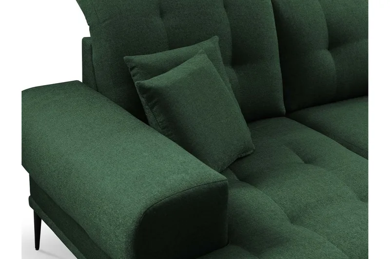 Rapale 3-Pers. Sofa med Chaiselong Venstre med Puder - Velour/Gul - Møbler - Sofaer - Sofa med chaiselong