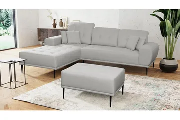 Rapale Sofagruppe Venstre med Fodskammel - Grå - Møbler - Sofaer - Sofa med chaiselong