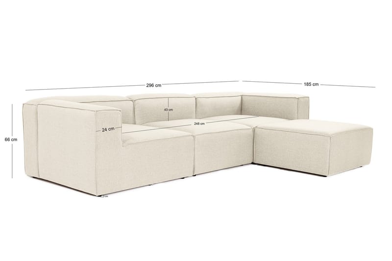 Redlands Sofa med Chaiselong 3-personers - Ecru - Møbler - Sofaer - Sofa med chaiselong