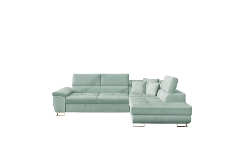 Reginia Sofa med Chaiselong 3-personers, Grøn/Hvid