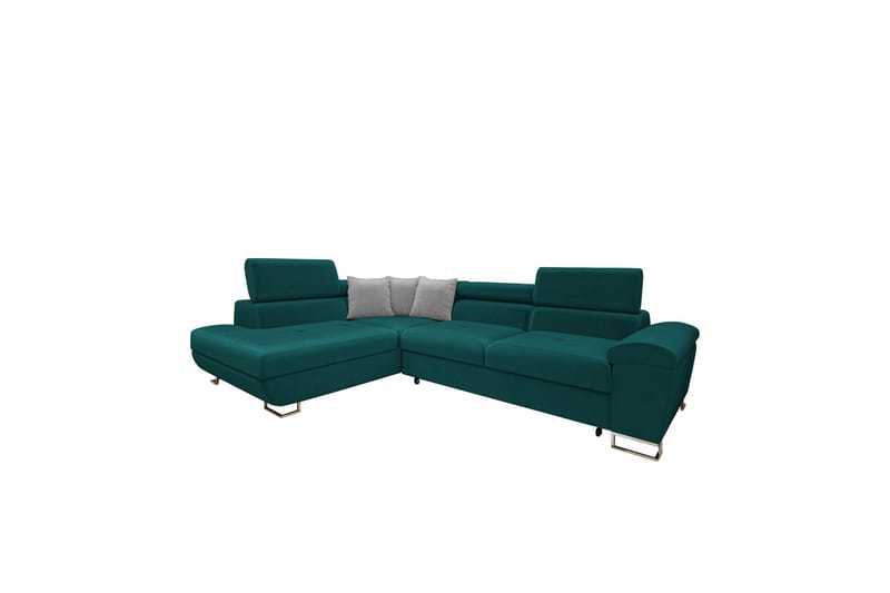 Reginia Sofa med Chaiselong 3-personers, Turkis/Lys grå