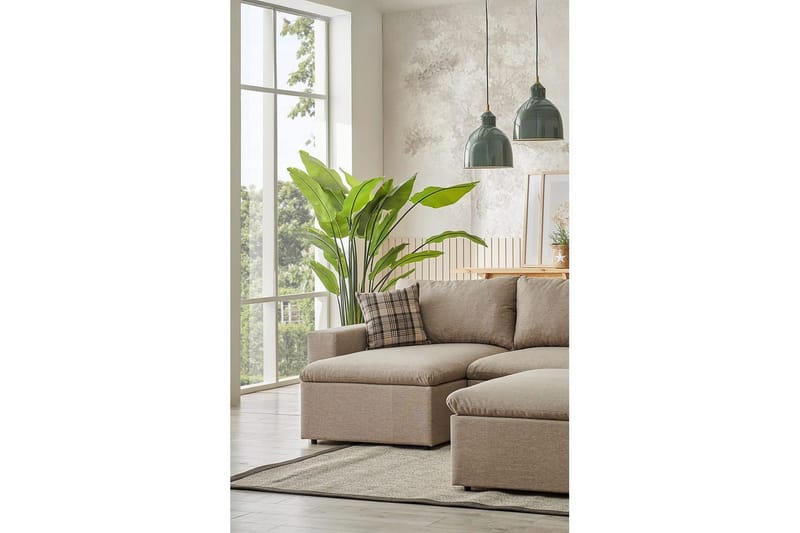 Rivran Sofa med Divan 4-sits - Creme - Møbler - Sofaer - Sofa med chaiselong