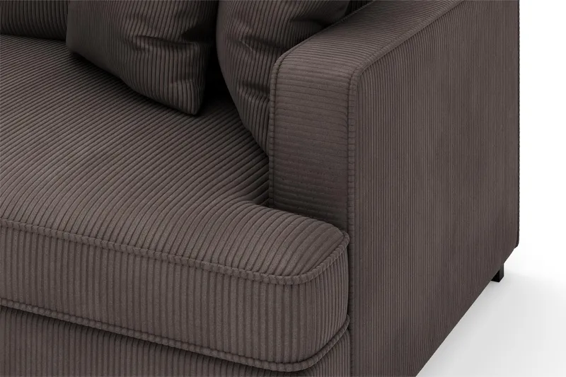 Rossita 4-personers Venstrevendt L-formet Dyb Chaiselongsofa i Jernbanefløjl - Mørkegrå - Møbler - Sofaer - Sofa med chaiselong