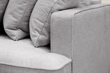 Rossita 4-personers Venstrevendt L-formet Dyb Chaiselongsofa med Hel Pude i Chenille - Grå - Møbler - Sofaer - Sofa med chaiselong