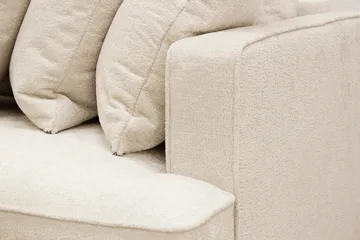 Rossita 4-personers Venstrevendt L-formet Dyb Chaiselongsofa med Hel Pude i Chenille - Trenza 06, Beige Chenille - Møbler - Sofaer - Sofa med chaiselong