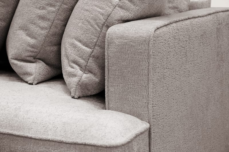 Rossita 4-personers Venstrevendt L-formet Dyb Chaiselongsofa med Hel Pude i Chenille - Grå / Brun - Møbler - Sofaer - Sofa med chaiselong