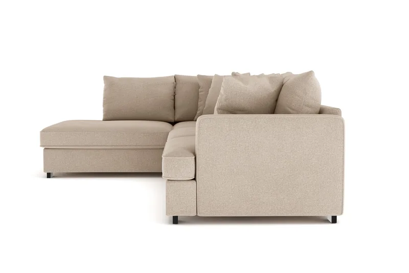 Rossita 4-personers Venstrevendt L-formet Dyb Chaiselongsofa i Stof - Beige - Møbler - Sofaer - Sofa med chaiselong