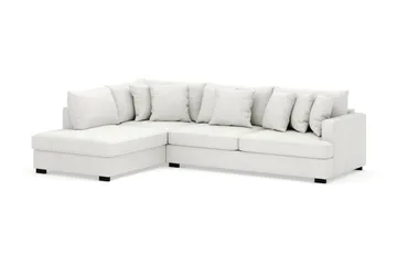 Rossita 4-personers Venstrevendt L-formet Dyb Chaiselongsofa i Jernbanefløjl - Offwhite - Møbler - Sofaer - Sofa med chaiselong