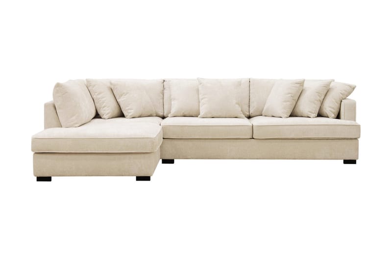 Rossita 4-personers Venstrevendt L-formet Dyb Chaiselongsofa i Chenille - Beige - Møbler - Sofaer - Sofa med chaiselong