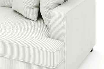 Rossita 4-personers Venstrevendt L-formet Dyb Chaiselongsofa i Jernbanefløjl - Offwhite - Møbler - Sofaer - Sofa med chaiselong