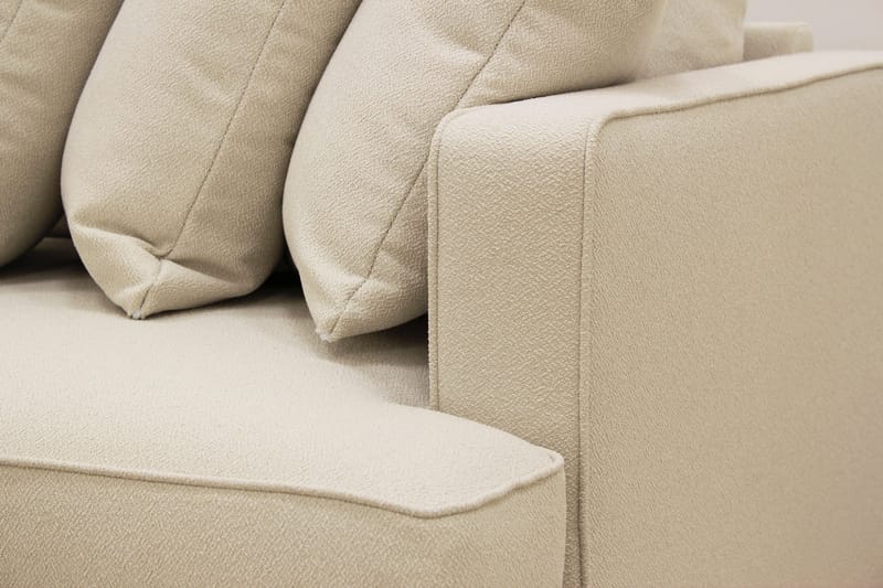 Rossita 4-personers Venstrevendt L-formet Dyb Chaiselongsofa med Hel Pude i Bouclé - Beige - Møbler - Sofaer - Sofa med chaiselong