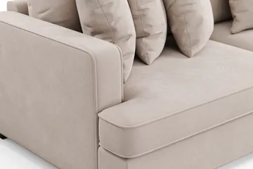 Rossita 4-personers Højrevendt L-formet Dyb Chaiselongsofa i Fløjl - Beige - Møbler - Sofaer - Sofa med chaiselong