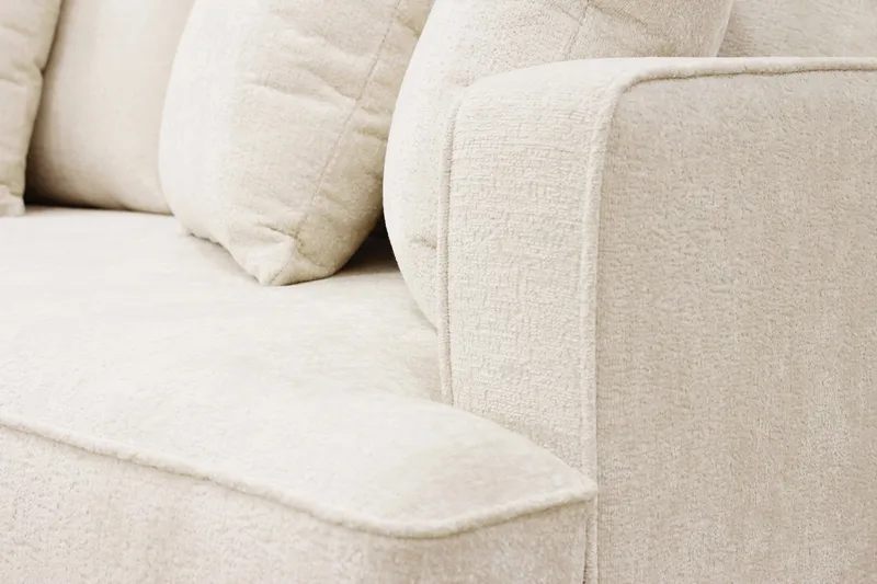 Rossita 4-personers Venstrevendt L-formet Dyb Chaiselongsofa i Chenille - Beige - Møbler - Sofaer - Sofa med chaiselong