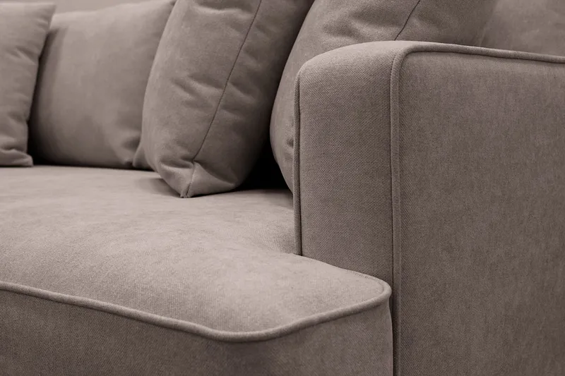 Rossita 4-personers Venstrevendt L-formet Dyb Chaiselongsofa i Stof - Brun - Møbler - Sofaer - Sofa med chaiselong