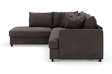 Rossita 4-personers Venstrevendt L-formet Dyb Chaiselongsofa i Jernbanefløjl - Taupe - Møbler - Sofaer - Sofa med chaiselong