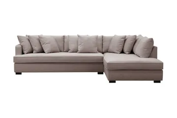 Rossita 4-personers Højrevendt L-formet Dyb Chaiselongsofa med Hel Pude i Chenille