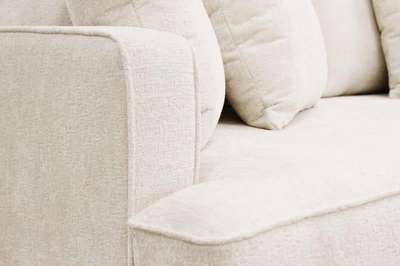 Rossita 4-personers Højrevendt L-formet Dyb Chaiselongsofa i Chenille - Beige - Møbler - Sofaer - Sofa med chaiselong