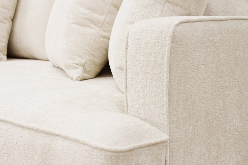 Rossita 4-personers Venstrevendt L-formet Dyb Chaiselongsofa i Chenille - Beige - Møbler - Sofaer - Sofa med chaiselong