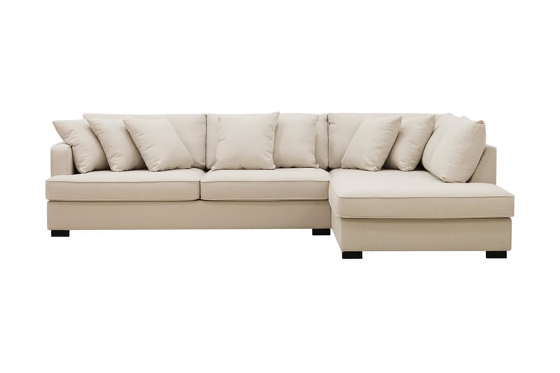 Rossita 4-personers Højrevendt L-formet Dyb Chaiselongsofa i Bouclé - Beige - Møbler - Sofaer - Sofa med chaiselong