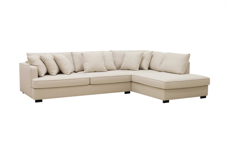 Rossita 4-personers Højrevendt L-formet Dyb Chaiselongsofa i Bouclé - Beige - Møbler - Sofaer - Sofa med chaiselong