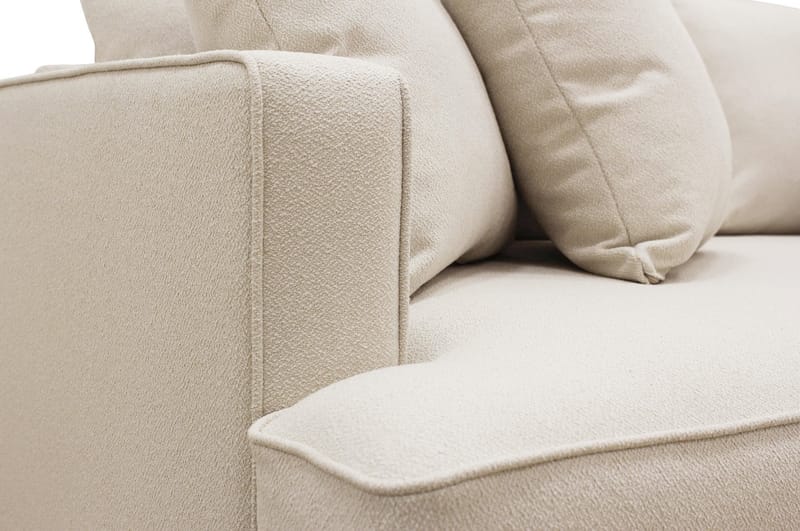 Rossita 4-personers Højrevendt L-formet Dyb Chaiselongsofa i Bouclé - Beige - Møbler - Sofaer - Sofa med chaiselong