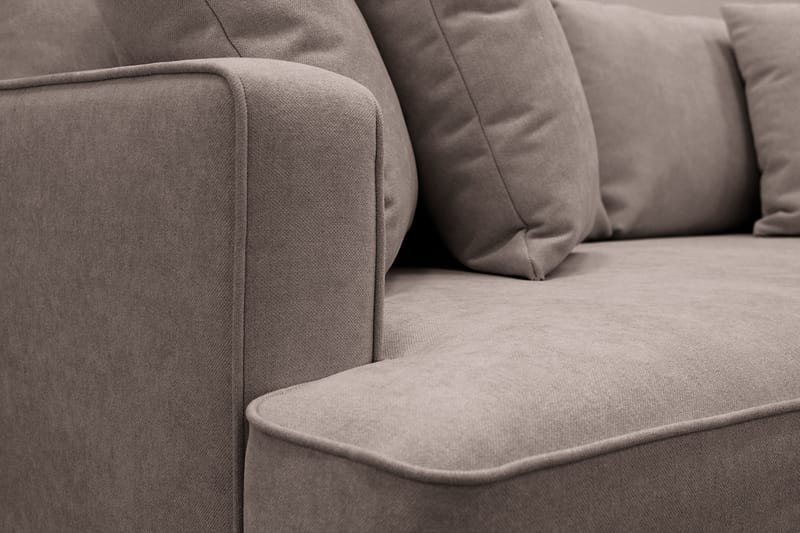 Rossita 4-personers Højrevendt L-formet Dyb Chaiselongsofa i Stof - Brun - Møbler - Sofaer - Sofa med chaiselong