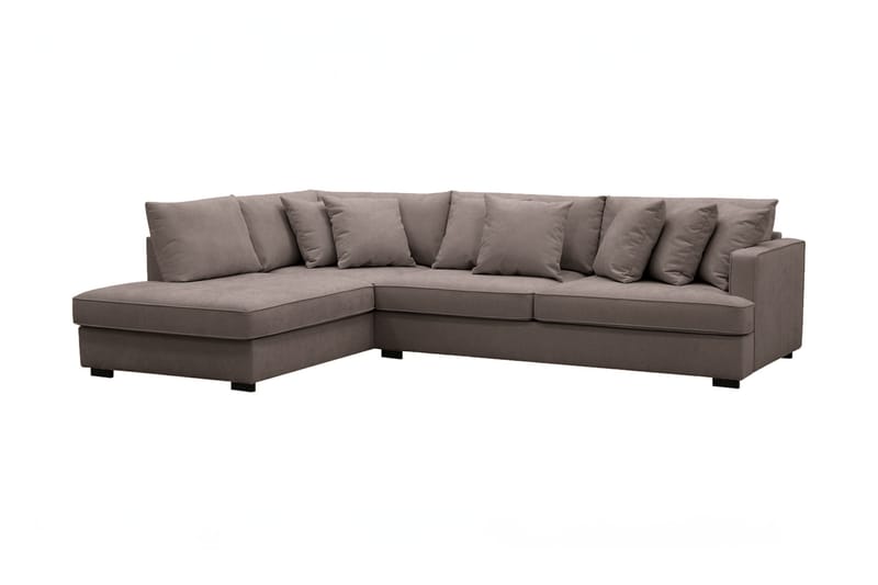 Rossita 4-personers Venstrevendt L-formet Dyb Chaiselongsofa i Stof - Brun - Møbler - Sofaer - Sofa med chaiselong