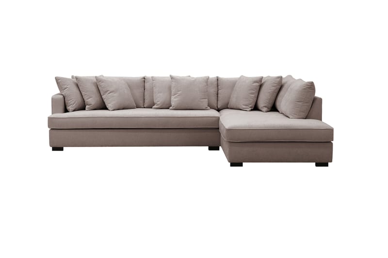 Rossita 4-personers Hjørnesofa hel pude i Sammet Højre - Grå/Brun - Møbler - Sofaer - Sofa med chaiselong