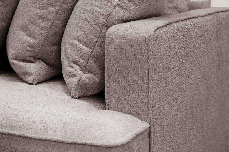 Rossita 4-personers Venstrevendt L-formet Dyb Chaiselongsofa med Hel Pude i Chenille - Grå / Brun - Møbler - Sofaer - Sofa med chaiselong