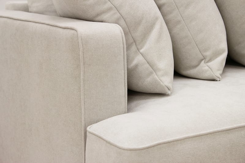 Rossita 4-personers Højrevendt L-formet Dyb Chaiselongsofa med Hel Pude i Stof - Beige - Møbler - Sofaer - Sofa med chaiselong