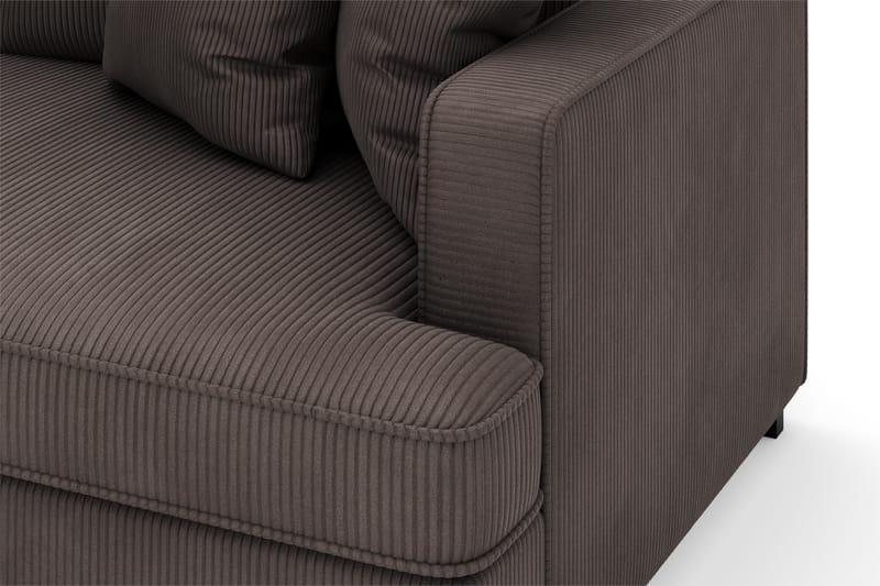 Rossita 4-personers Venstrevendt L-formet Dyb Chaiselongsofa i Jernbanefløjl - Mørkegrå - Møbler - Sofaer - Sofa med chaiselong