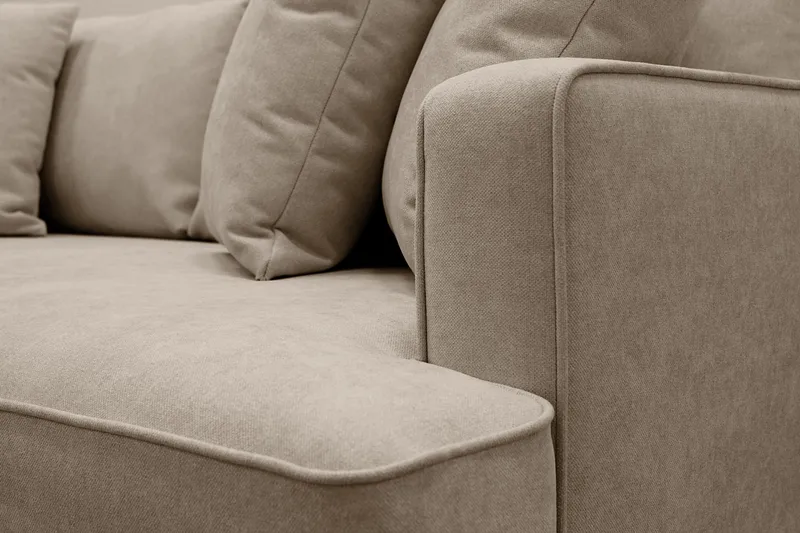 Rossita 4-personers Venstrevendt L-formet Dyb Chaiselongsofa i Stof - Brun - Møbler - Sofaer - Sofa med chaiselong