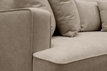 Rossita 4-personers højrevendt, L-formet, dyb chaiselongsofa i stof - Brun - Møbler - Sofaer - Sofa med chaiselong