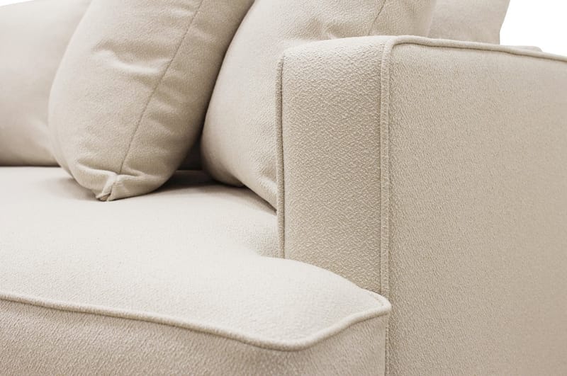 Rossita Dybde 4-personers Bouclé L Sofa med Chaiselong Venstre - Lys Beige - Møbler - Sofaer - Sofa med chaiselong