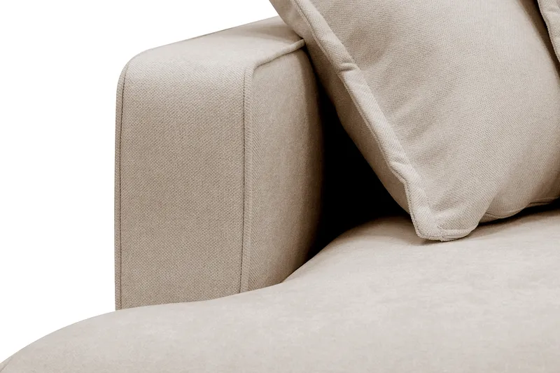 Rossita Luksus 4-personers højrevendt, ekstra dyb L-formet chaiselongsofa i stof - Beige stof - Møbler - Sofaer - Sofa med chaiselong