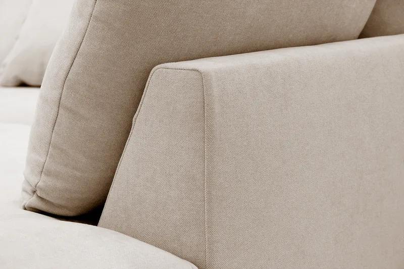 Rossita Luksus 4-personers højrevendt, ekstra dyb L-formet chaiselongsofa i stof - Beige stof - Møbler - Sofaer - Sofa med chaiselong