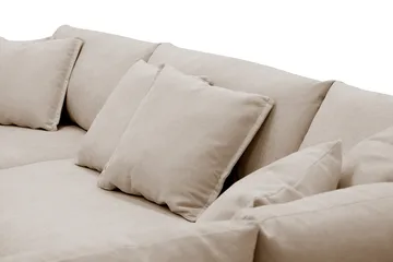 Rossita Luksus 4-personers højrevendt, ekstra dyb L-formet chaiselongsofa i stof - Beige stof - Møbler - Sofaer - Sofa med chaiselong