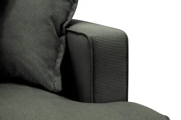 Rossita Lyx 4-personers Venstrevendt L-formet Extra Dyb Chaiselongsofa i Manchester - Mørkegrøn Jernbanefløjl - Møbler - Sofaer - Sofa med chaiselong