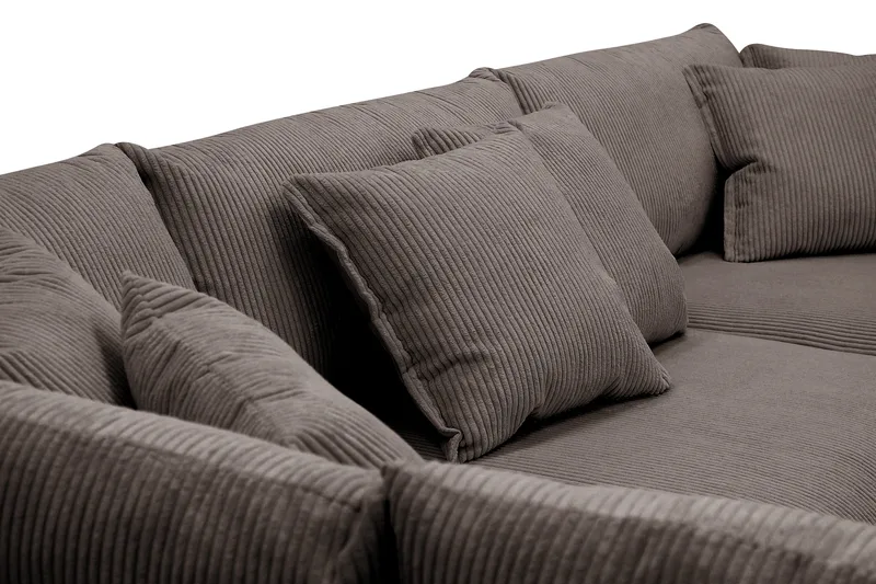 Rossita Lyx 4-personers Ekstra dyb Sofa med Chaiselong Venstre - Mørkegrå Jernbanefløjl - Møbler - Sofaer - Sofa med chaiselong