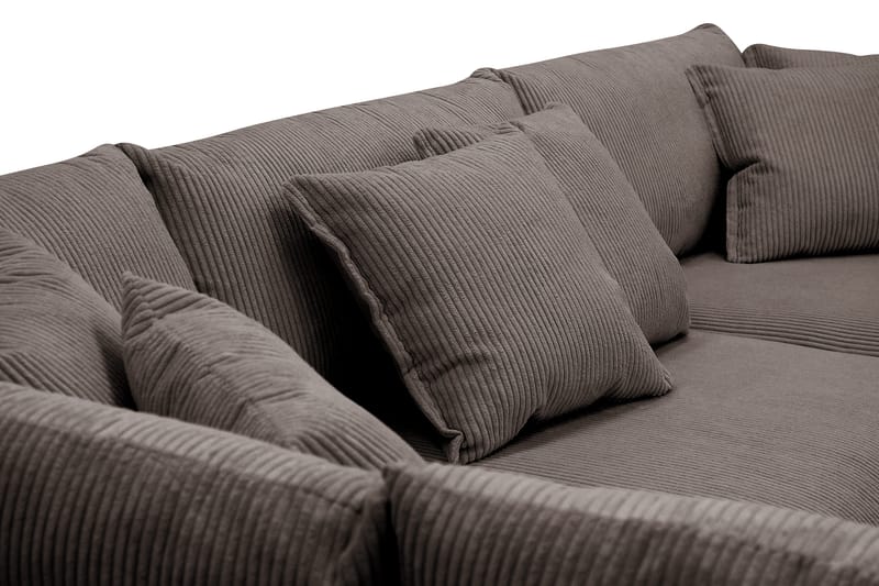 Rossita Lyx 4-personers Ekstra dyb Sofa med Chaiselong Venstre - Mørkegrå Jernbanefløjl - Møbler - Sofaer - Sofa med chaiselong