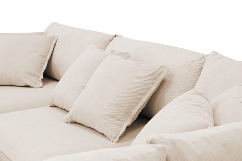 Rossita Lyx 4-personers Ekstra dyb Sofa med Chaiselong Højre - Beige Jernbanefløjl - Møbler - Sofaer - Sofa med chaiselong