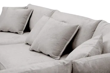 Rossita Lyx 4-personers Højrevendt L-formet Extra Dyb Chaiselongsofa i Chenille - Trenza 08, Grå/Brun Chenille - Møbler - Sofaer - Sofa med chaiselong