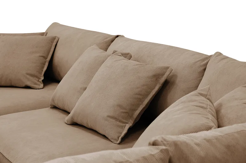 Rossita Lyx 4-personers Ekstra dyb Sofa med Chaiselong Højre - Brun Jernbanefløjl - Møbler - Sofaer - Sofa med chaiselong