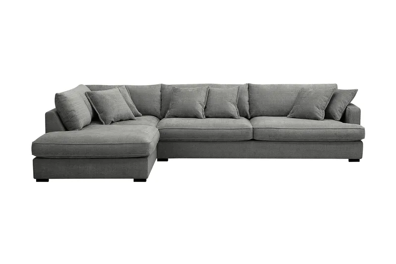 Rossita Lyx 4-personers Ekstra dyb Sofa med Chaiselong Venstre - Grå Chenille - Møbler - Sofaer - Sofa med chaiselong