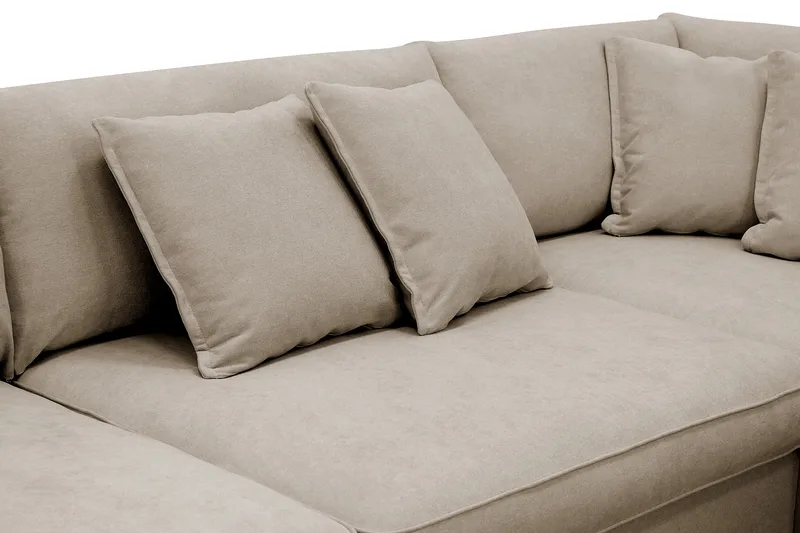 Rossita Lyx 4-personers Ekstra dyb Sofa med Chaiselong Højre - Brun Stof - Møbler - Sofaer - Sofa med chaiselong