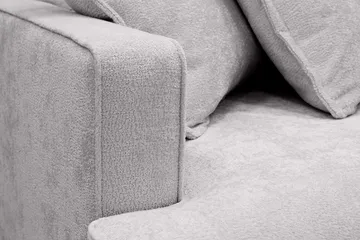 Rossita Lyx 4-personers Højrevendt L-formet Extra Dyb Chaiselongsofa i Chenille - Grå Chenille - Møbler - Sofaer - Sofa med chaiselong