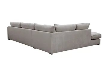 Rossita Lyx 4-personers Venstrevendt L-formet Extra Dyb Chaiselongsofa i Chenille - Trenza 08, Grå/Brun Chenille - Møbler - Sofaer - Sofa med chaiselong
