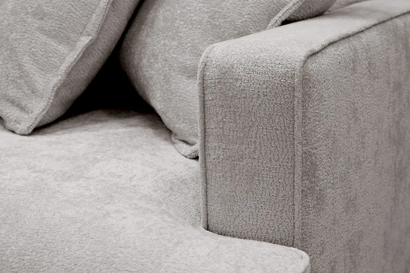 Rossita Lyx 4-personers Ekstra dyb Sofa med Chaiselong Venstre - Grå/Brun Chenille - Møbler - Sofaer - Sofa med chaiselong