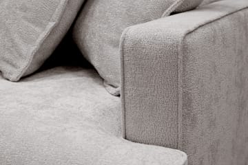 Rossita Lyx 4-personers Venstrevendt L-formet Extra Dyb Chaiselongsofa i Chenille - Trenza 08, Grå/Brun Chenille - Møbler - Sofaer - Sofa med chaiselong