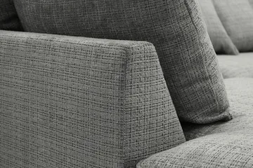 Rossita Lyx 4-personers Venstrevendt L-formet Extra Dyb Chaiselongsofa i Chenille - Grå Chenille - Møbler - Sofaer - Sofa med chaiselong